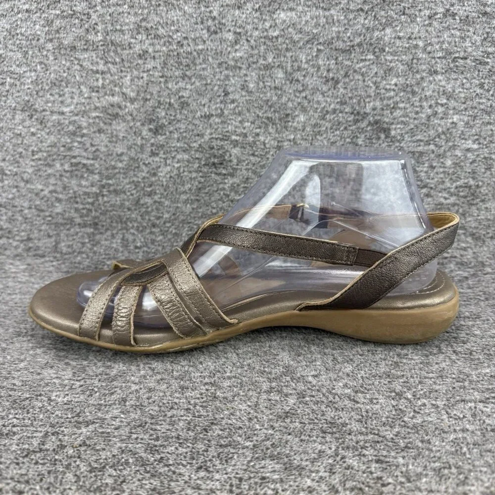 ✅Naturalizer Catrina Sandals Womens 9.5N Bronze Pewter Leather Strappy Slingback - Picture 10 of 10